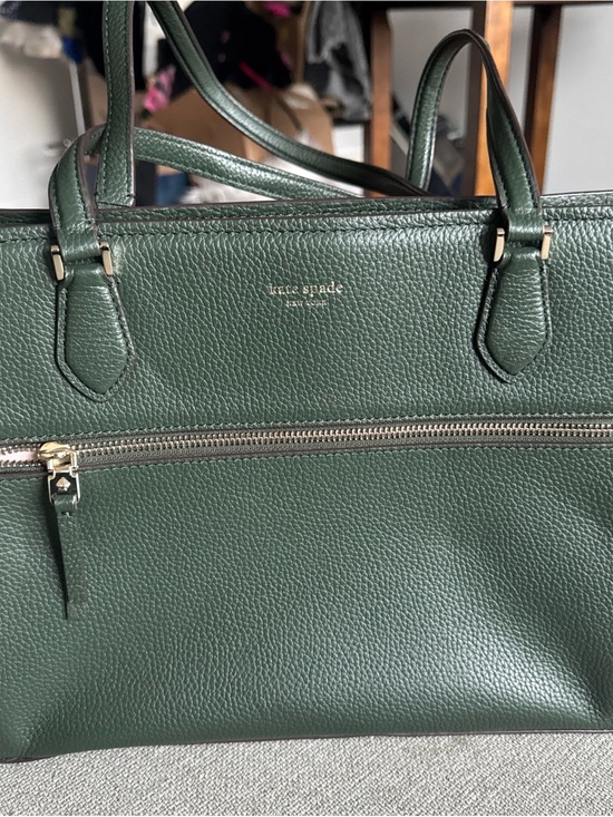 kate spade Handbags - kate spade Forest Green Pebbled Leather Tote with Front Zip